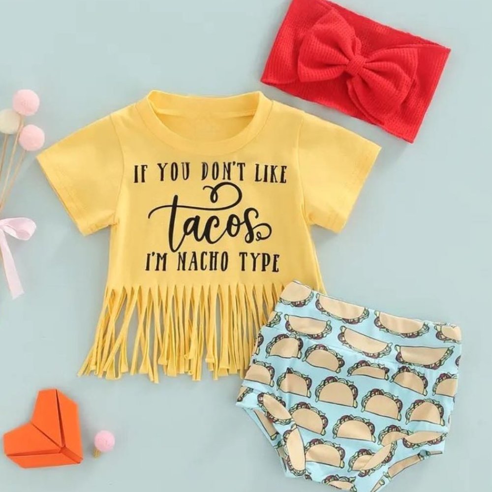 NEW Girl's Nacho Type Bummie Outfit